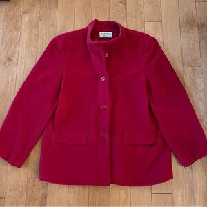 VINTAGE Gianni Made in USA Wool Cashmere Blend Red Jacket 12